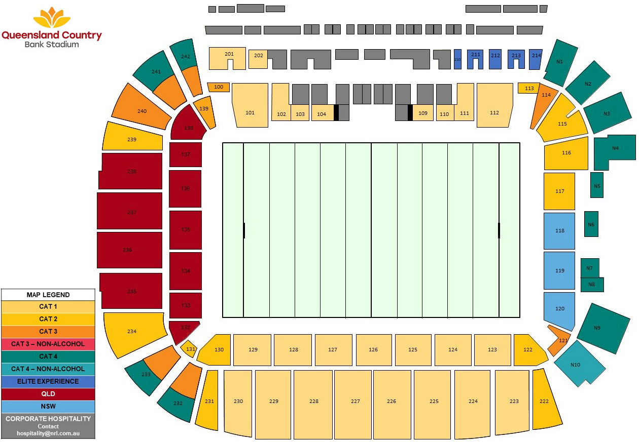 Queensland Country Bank Stadium Origin Seating Map