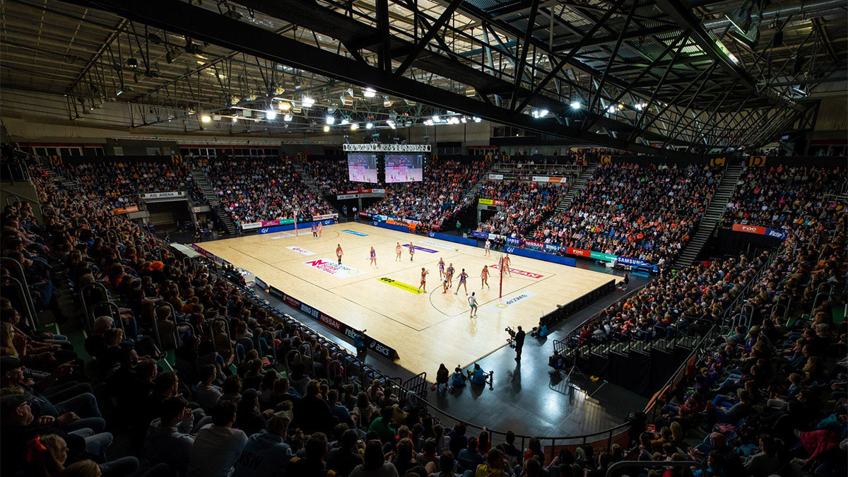 Super netball fixture at AIS Arena in Canberra