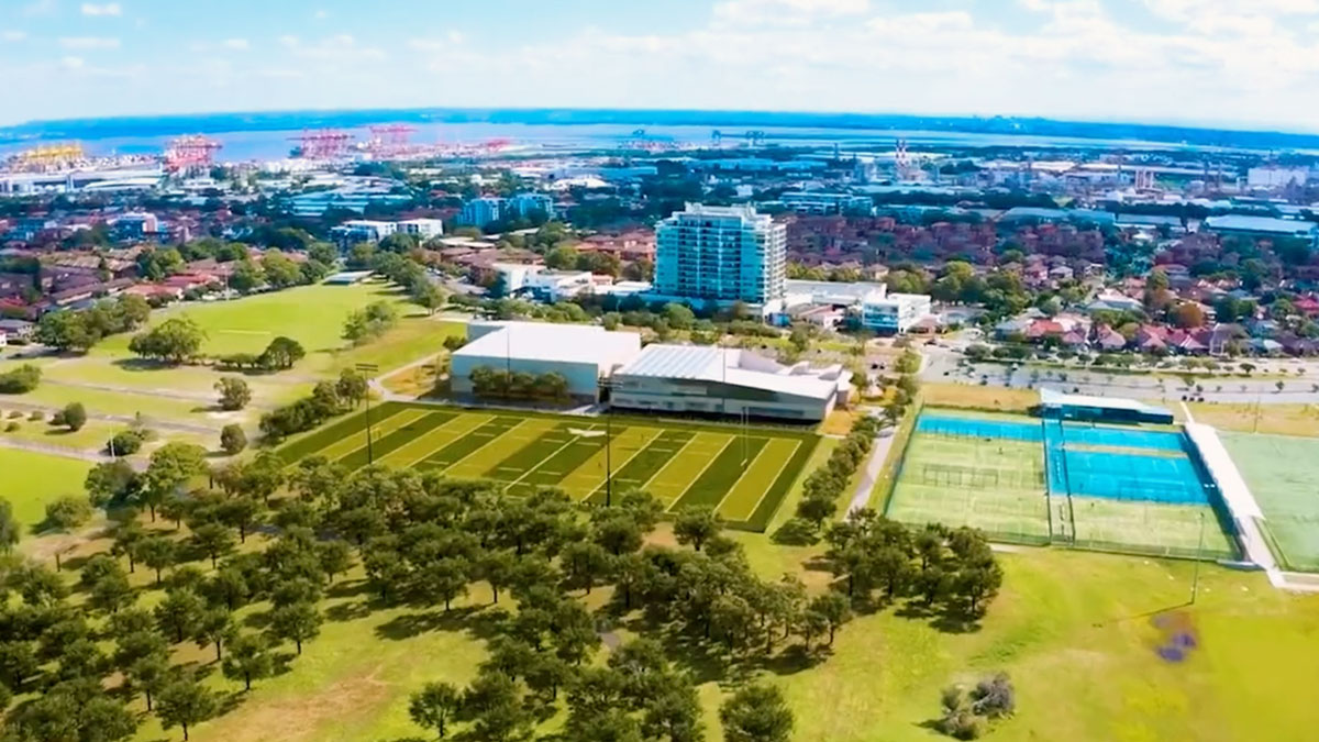 Aerial view of the Heffron Centre