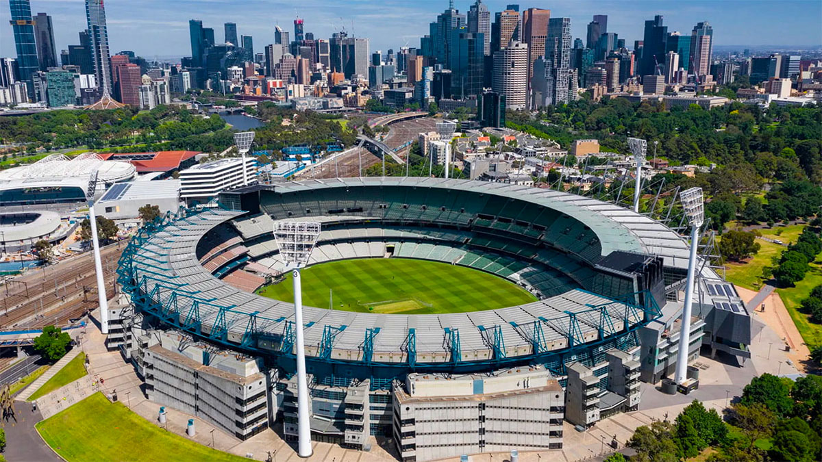 A aerial view of the Melbourne Cricket Ground (MCG)