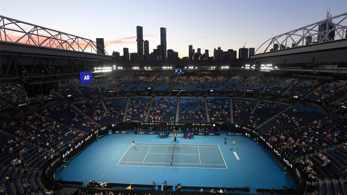 Restricted crowd at Rod Laver Arena during the 2021 Australian Open