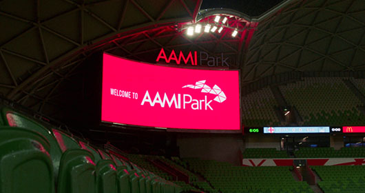 AAMI Park unveils new curved videoboards