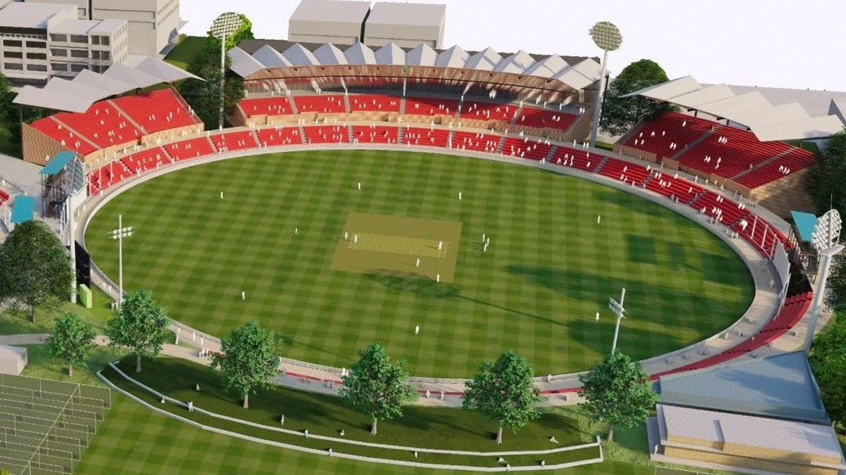 Artist impression of an upgraded Allan Border Field at Albion