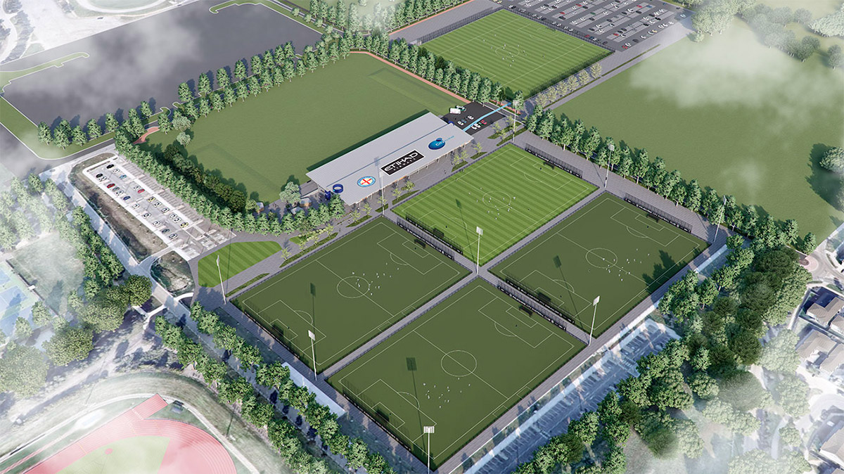 Render of the Etihad City Football Academy Melbourne at Casey Fields