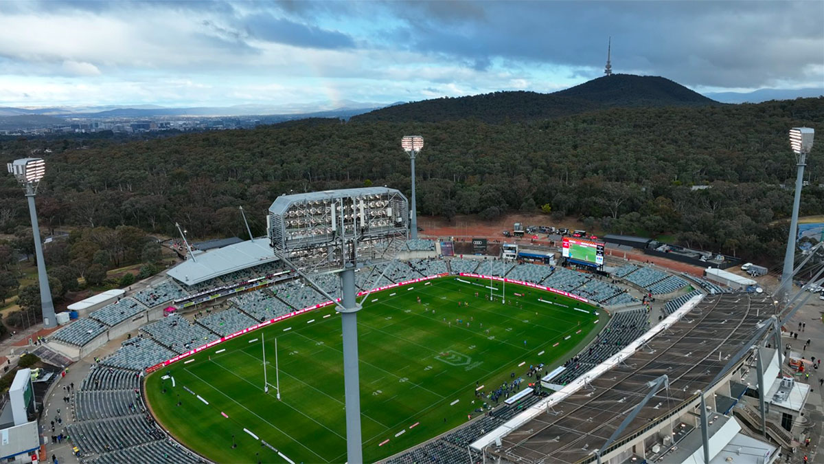 Aerial view of GIO Stadium