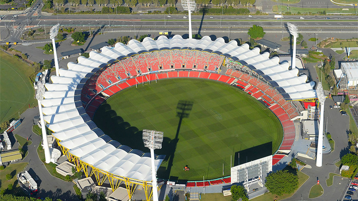 Aerial view of Metricon Stadium