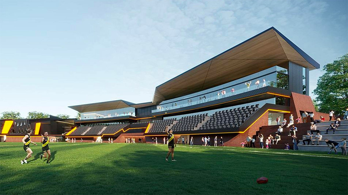 Render of the Punt Road Oval redevelopment