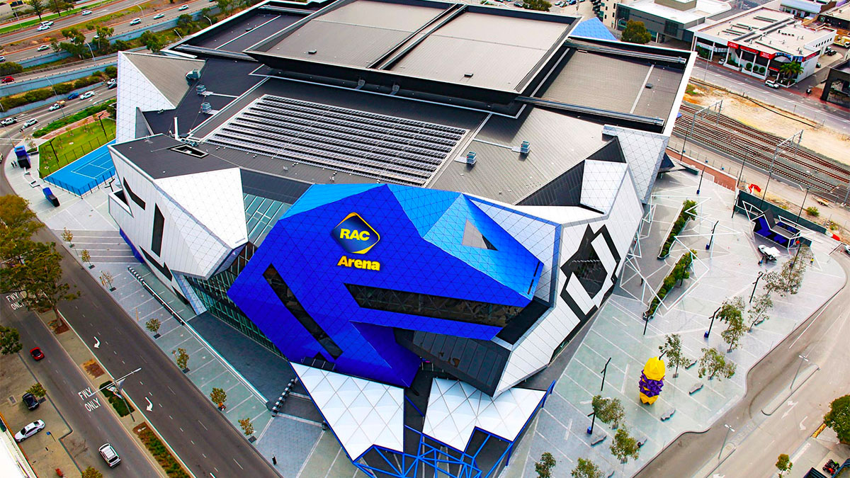 Aerial view of RAC Arena in Perth