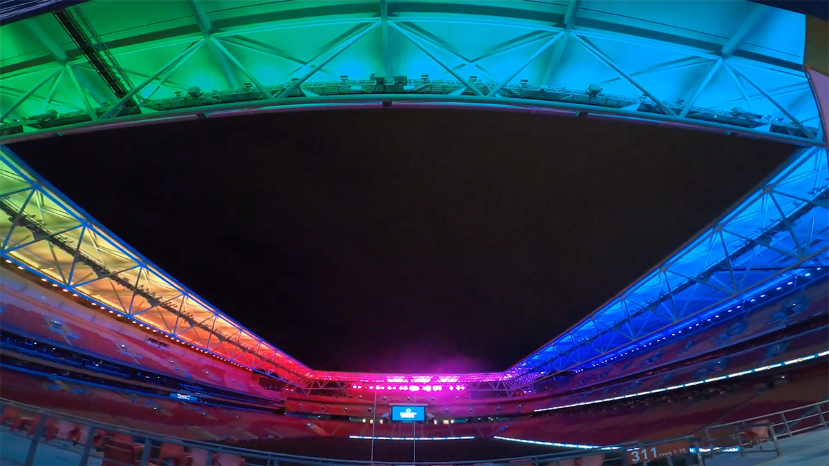 New coloured LED lighting at Suncorp Stadium