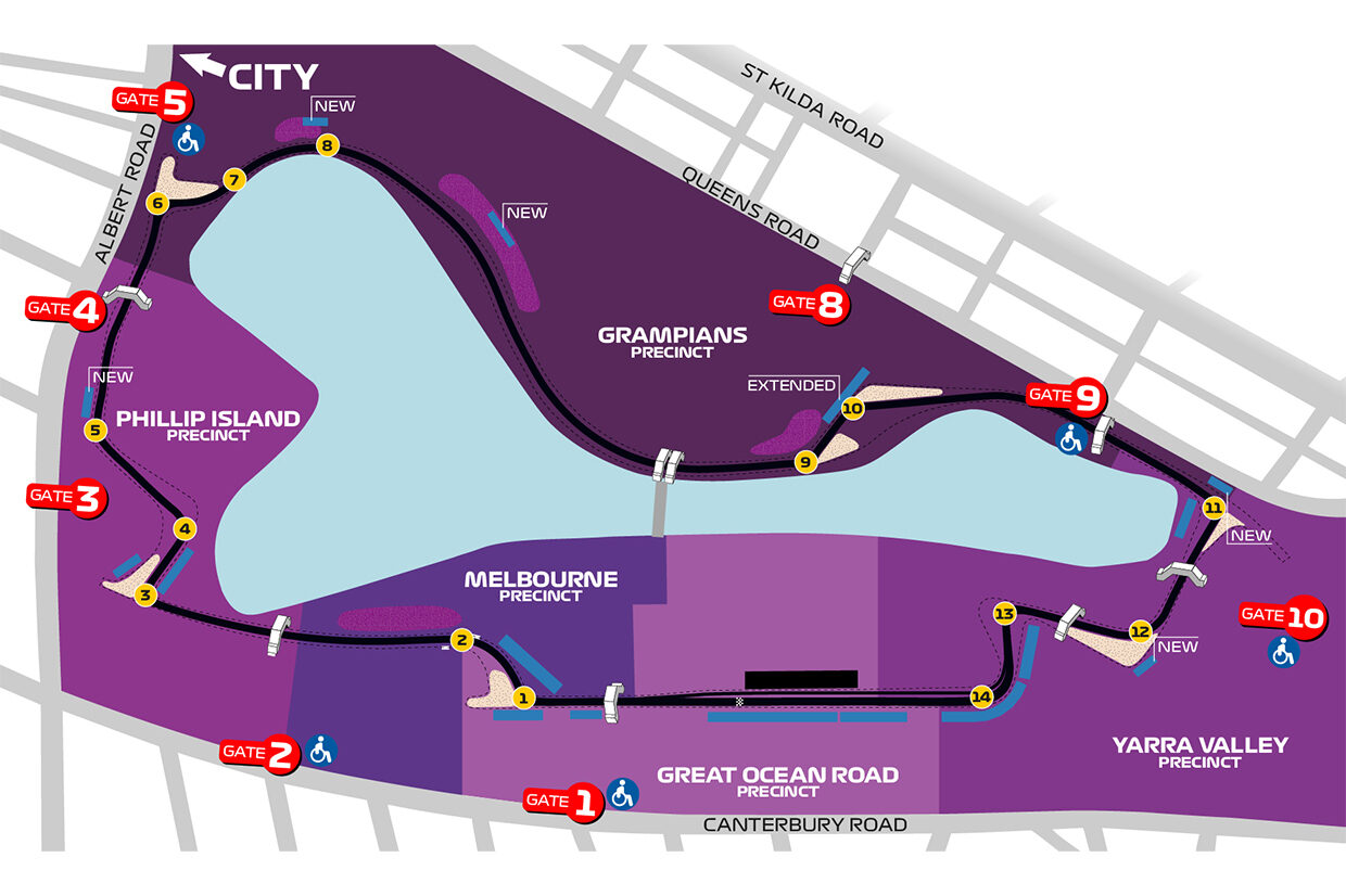 Albert Park Grand Prix Circuit Seating Map (Melbourne F1 Circuit
