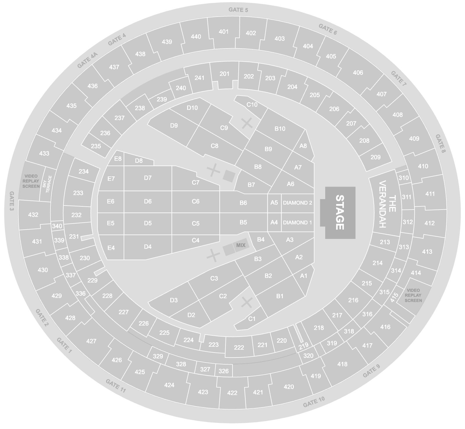 Carreras & Friends Seating Map - Gabba | Austadiums