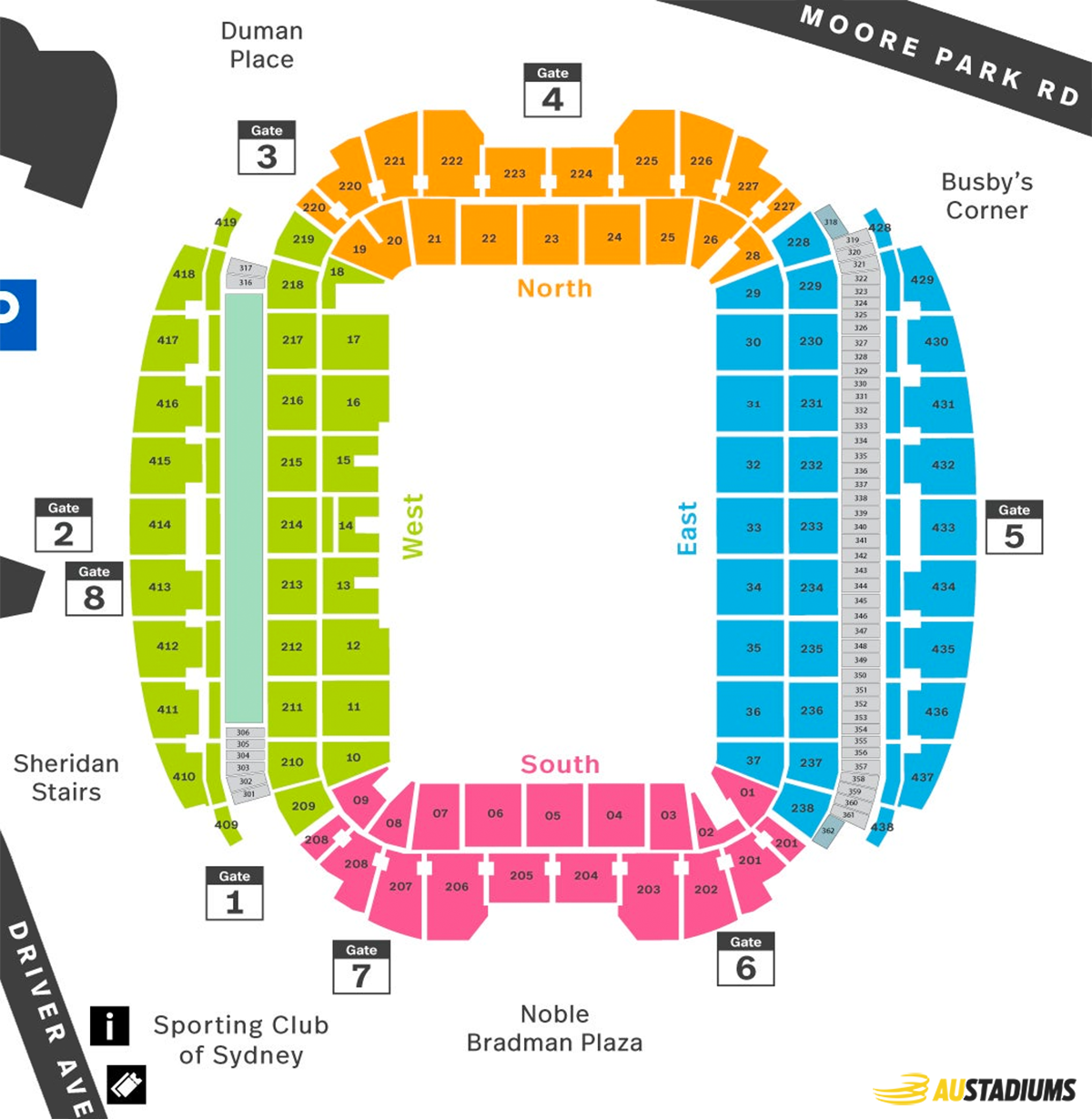 Stadionpostkarte Aussi Stadion Sydney Australien # SPK 17 