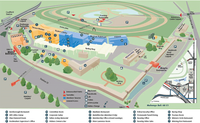Caulfield Racecourse Map
