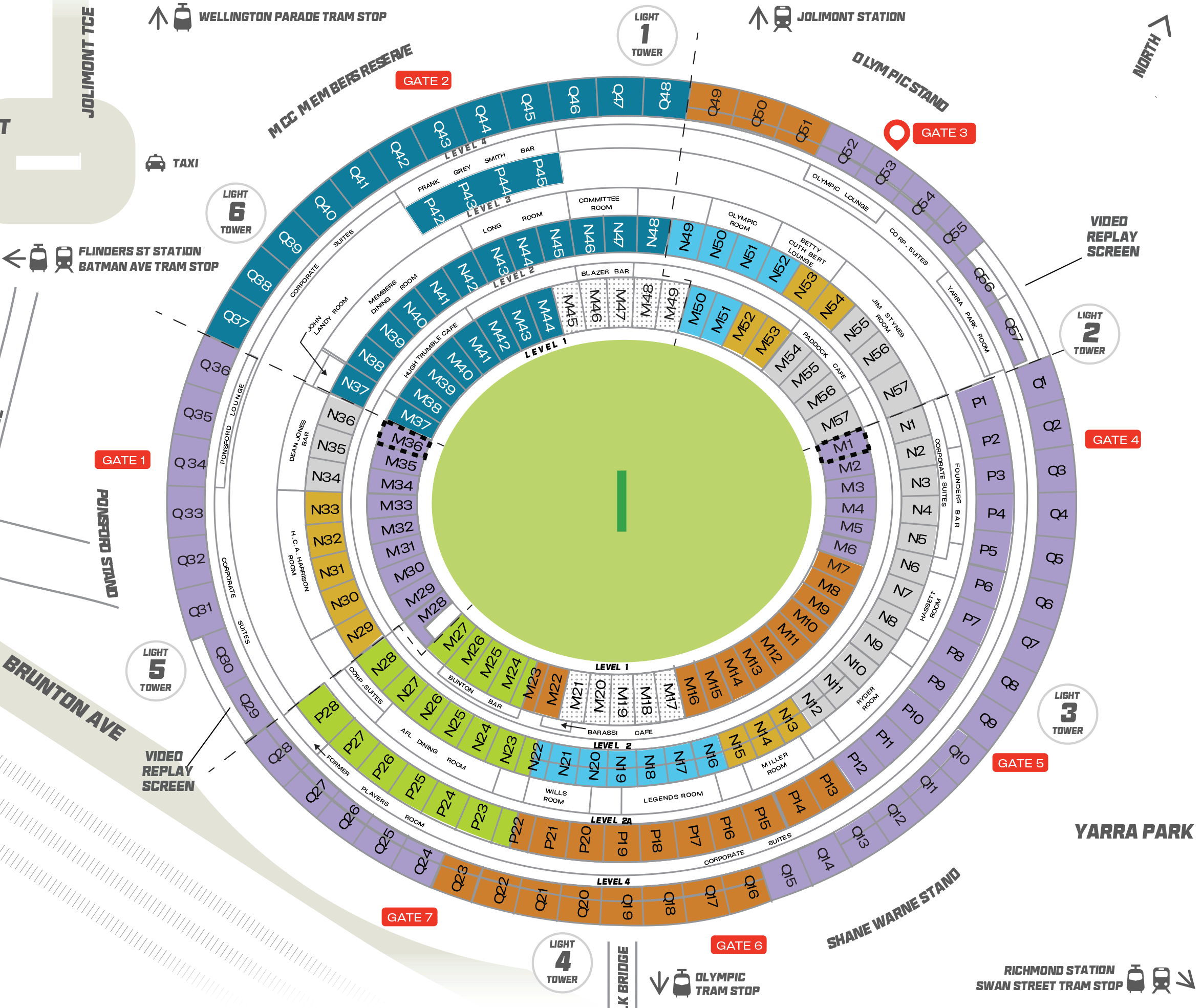 Melbourne Cricket Ground Seating Map (MCG) Austadiums