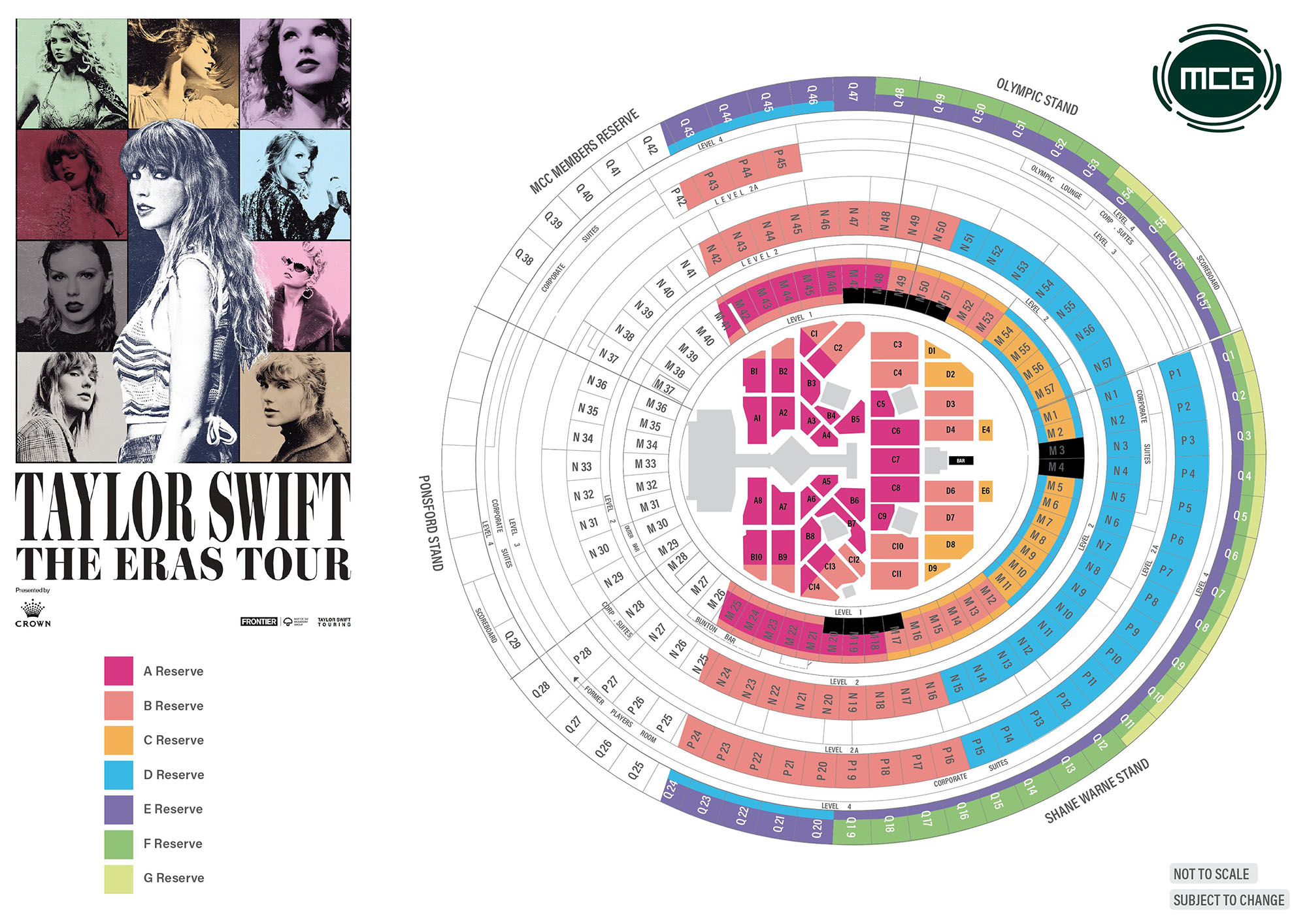 Taylor Swift Seating Map Melbourne