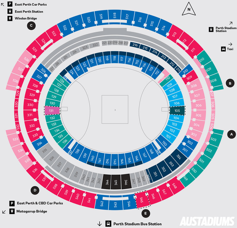 Optus Stadium Seating Map Perth Stadium Austadiums